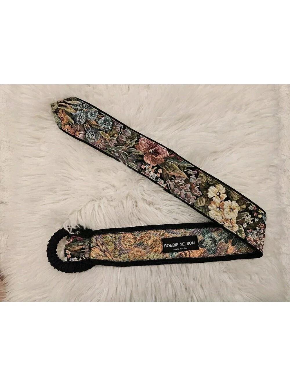 Robbie Nelson Tapestry Vintage Belt Embroidered Floral 34 Inches